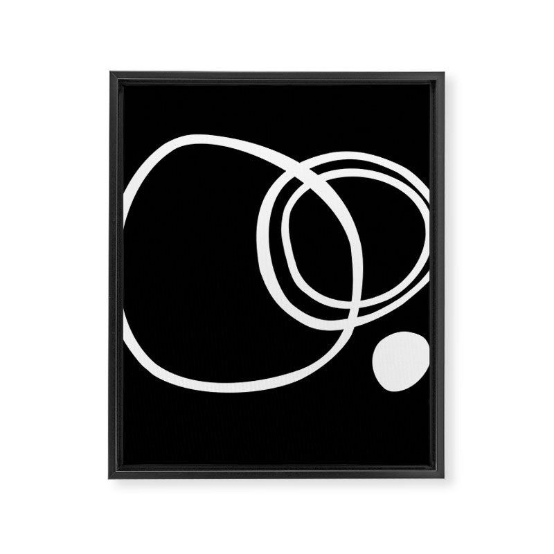 Line Art, Modern, Minimal, Black and White Framed Canvas Print Gallery Image 8
