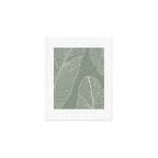 Line Drawing, Green, Palms Print, Boho Wall Art Art Print Gallery Image 1