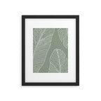 Line Drawing, Green, Palms Print, Boho Wall Art Framed Art Print Gallery Image 6