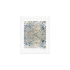 Mandala Flower, Blue and Gold, Floral Prints Art Print Gallery Image 1