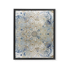 Mandala Flower, Blue and Gold, Floral Prints Framed Canvas Print Gallery Image 8