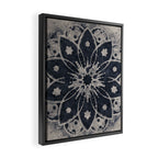 Mandala, Flower, Indigo Blue, Boho Art Framed Canvas Print Gallery Image 2