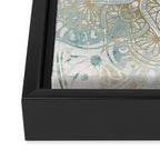 Mandala Flower, Teal and Gold, Floral Prints Framed Canvas Print Gallery Image 3