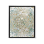 Mandala Flower, Teal and Gold, Floral Prints Framed Canvas Print Gallery Image 8