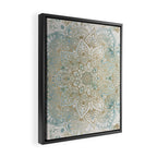 Mandala Flower, Teal and Gold, Floral Prints Framed Canvas Print Gallery Image 2