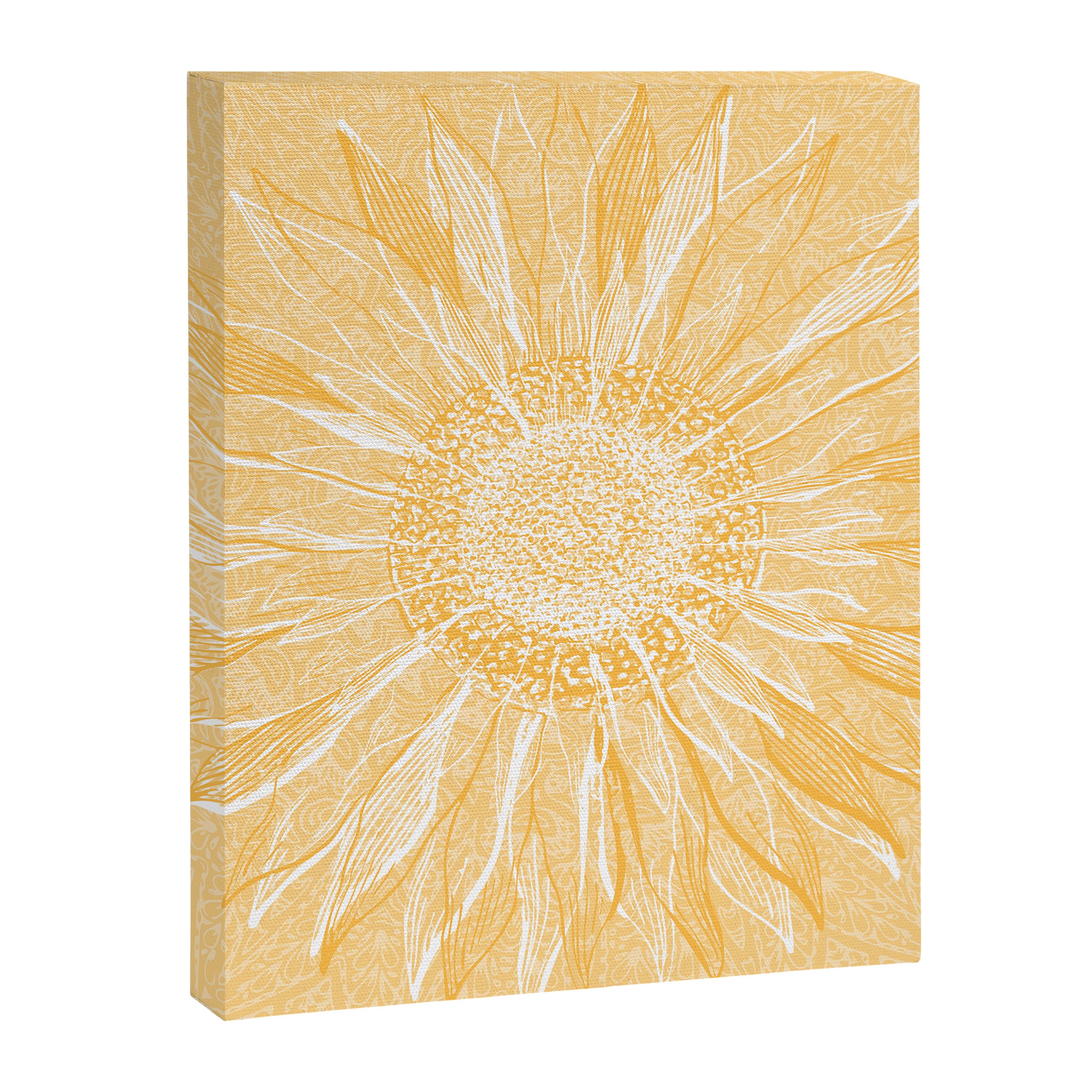 Mandala, Sunflower Prints, Yellow Canvas Print Gallery Image 3