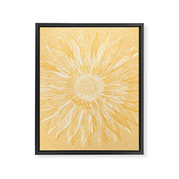 Mandala, Sunflower Prints, Yellow Framed Canvas Print Gallery Image 1