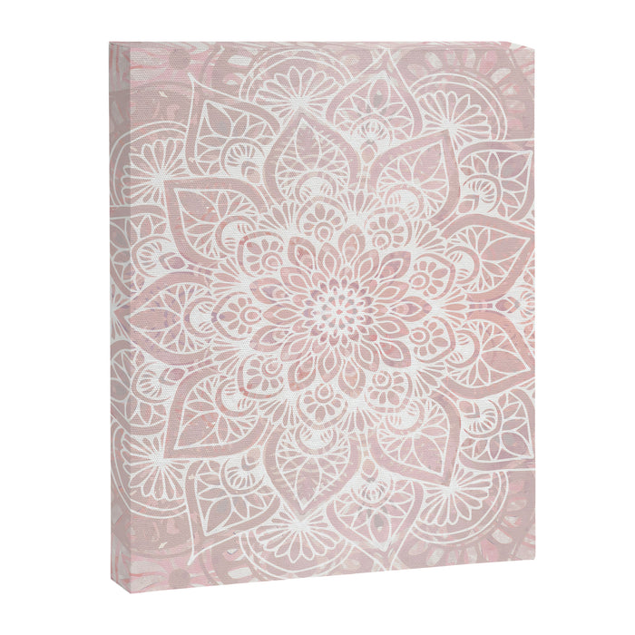 Mandala Yoga Love, Blush Pink Floral Canvas Print Gallery Image 1