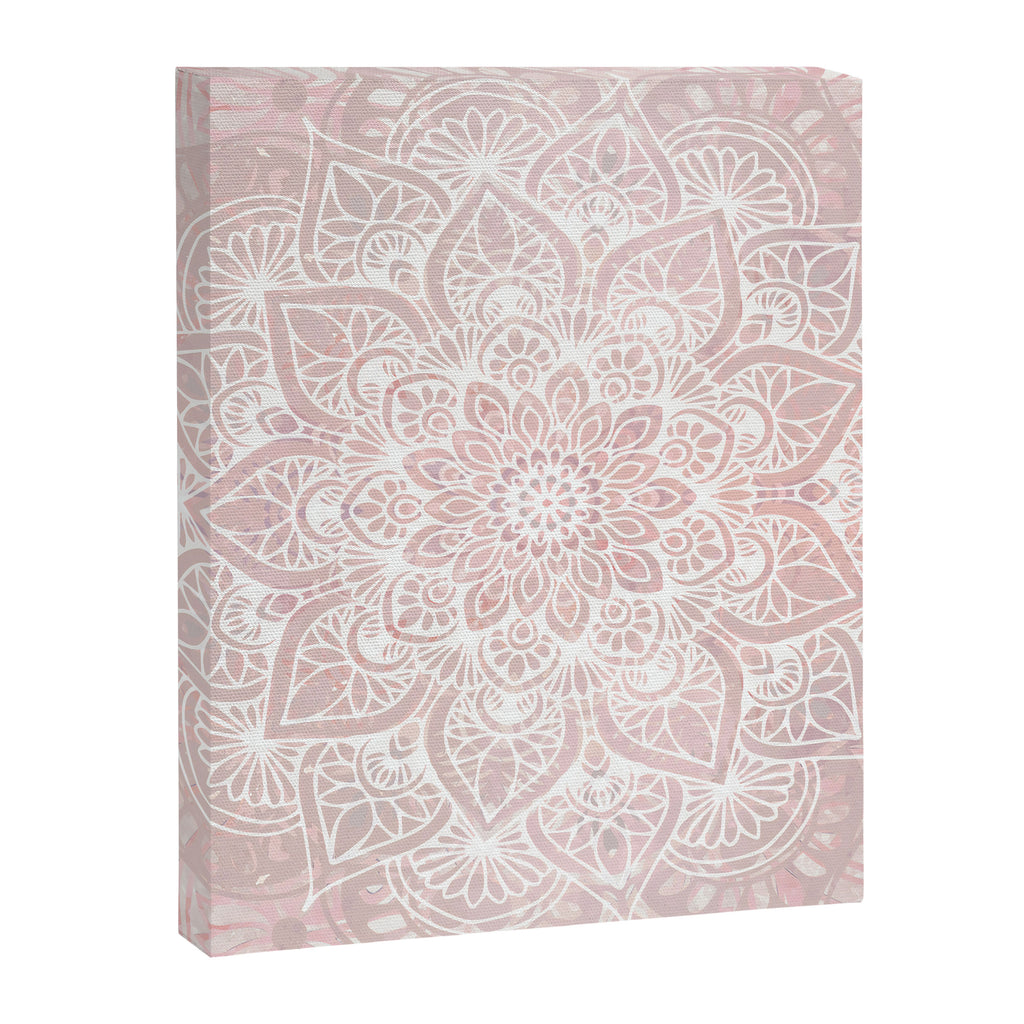 Mandala Yoga Love, Blush Pink Floral Canvas Print Gallery Image 3