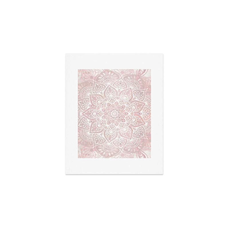Mandala Yoga Love, Blush Pink Floral Art Print Gallery Image 1