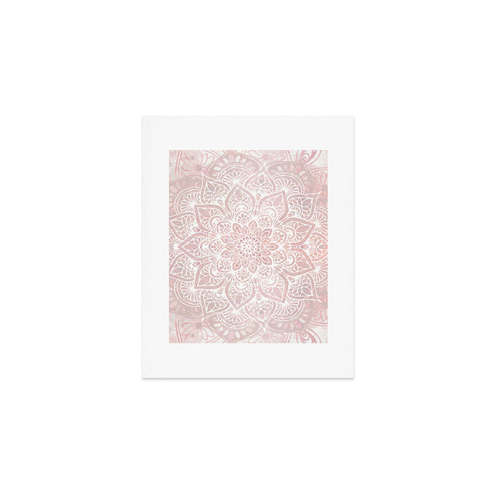 Mandala Yoga Love, Blush Pink Floral Art Print Gallery Image 1