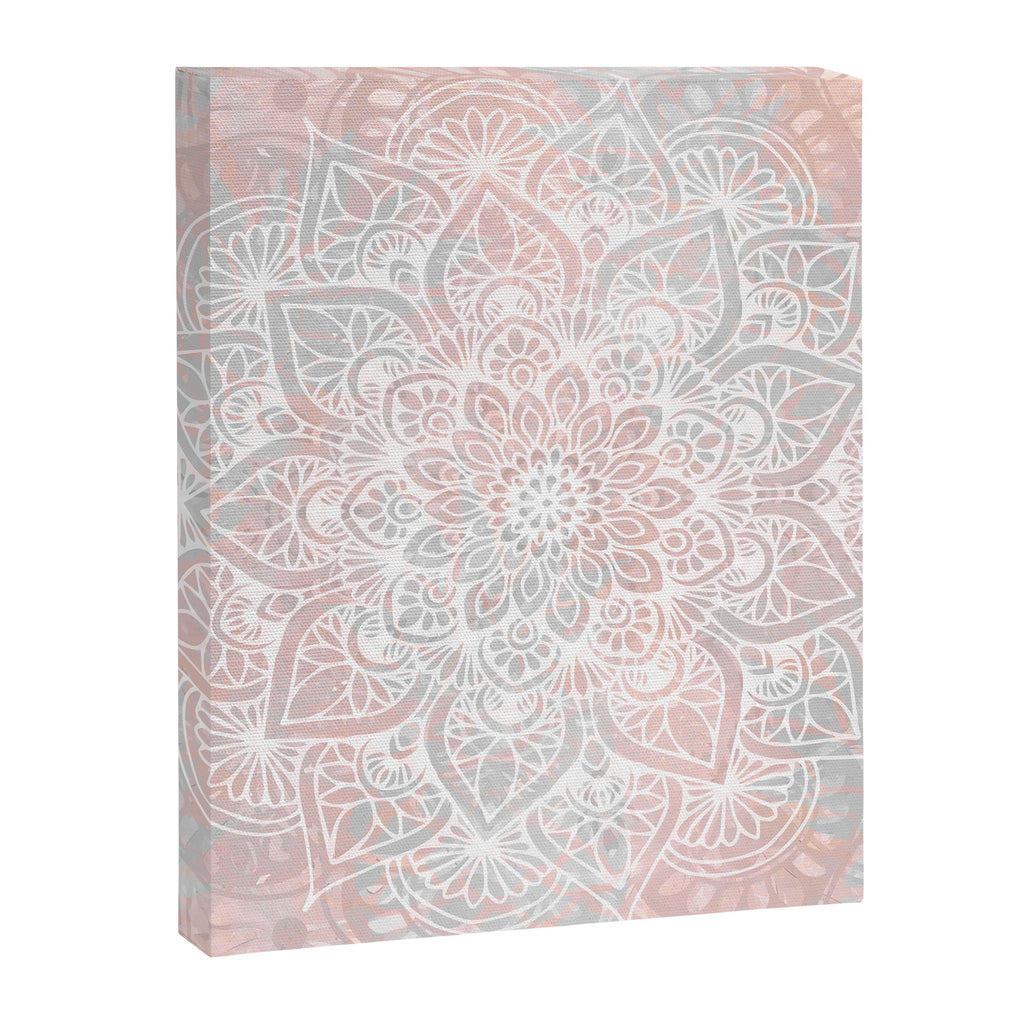 Mandala, Yoga, Love, Coral and Gray, Wall Art Boho Canvas Print Gallery Image 8