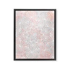 Mandala, Yoga, Love, Coral and Gray, Wall Art Boho Framed Canvas Print Gallery Image 8