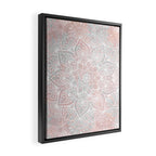 Mandala, Yoga, Love, Coral and Gray, Wall Art Boho Framed Canvas Print Gallery Image 2