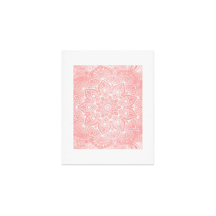 Mandala, Yoga Love, Coral, Wall Art Boho Art Print Gallery Image 1