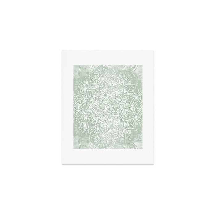 Mandala, Yoga Love, Sage Green, Boho Print Art Print Gallery Image 1