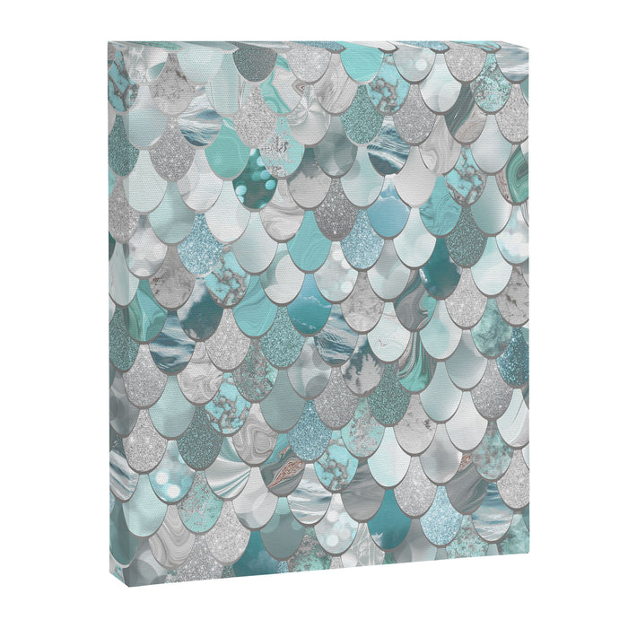 Mermaid Aqua and Grey Canvas Print Gallery Image 1