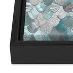 Mermaid Aqua and Grey Framed Canvas Print Gallery Image 3