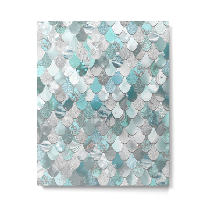 Mermaid Aqua and Grey Metal Print Gallery Image 1