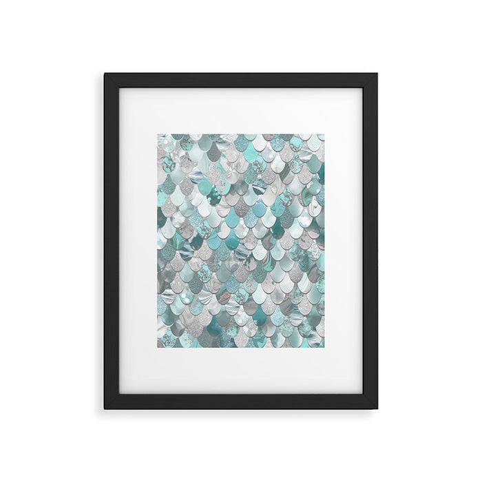 Mermaid Aqua and Grey Framed Art Print Gallery Image 1