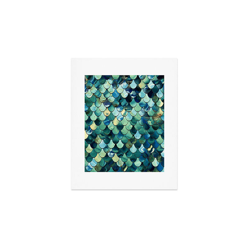 Mermaid Art, Sea Green, Ocean Blue Art Print Gallery Image 1