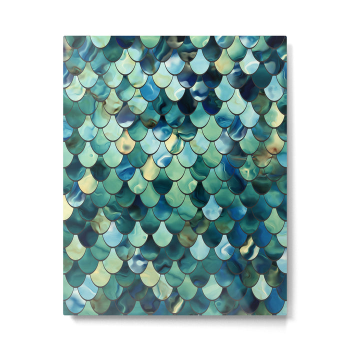 Mermaid Art, Sea Green, Ocean Blue Metal Print Gallery Image 1