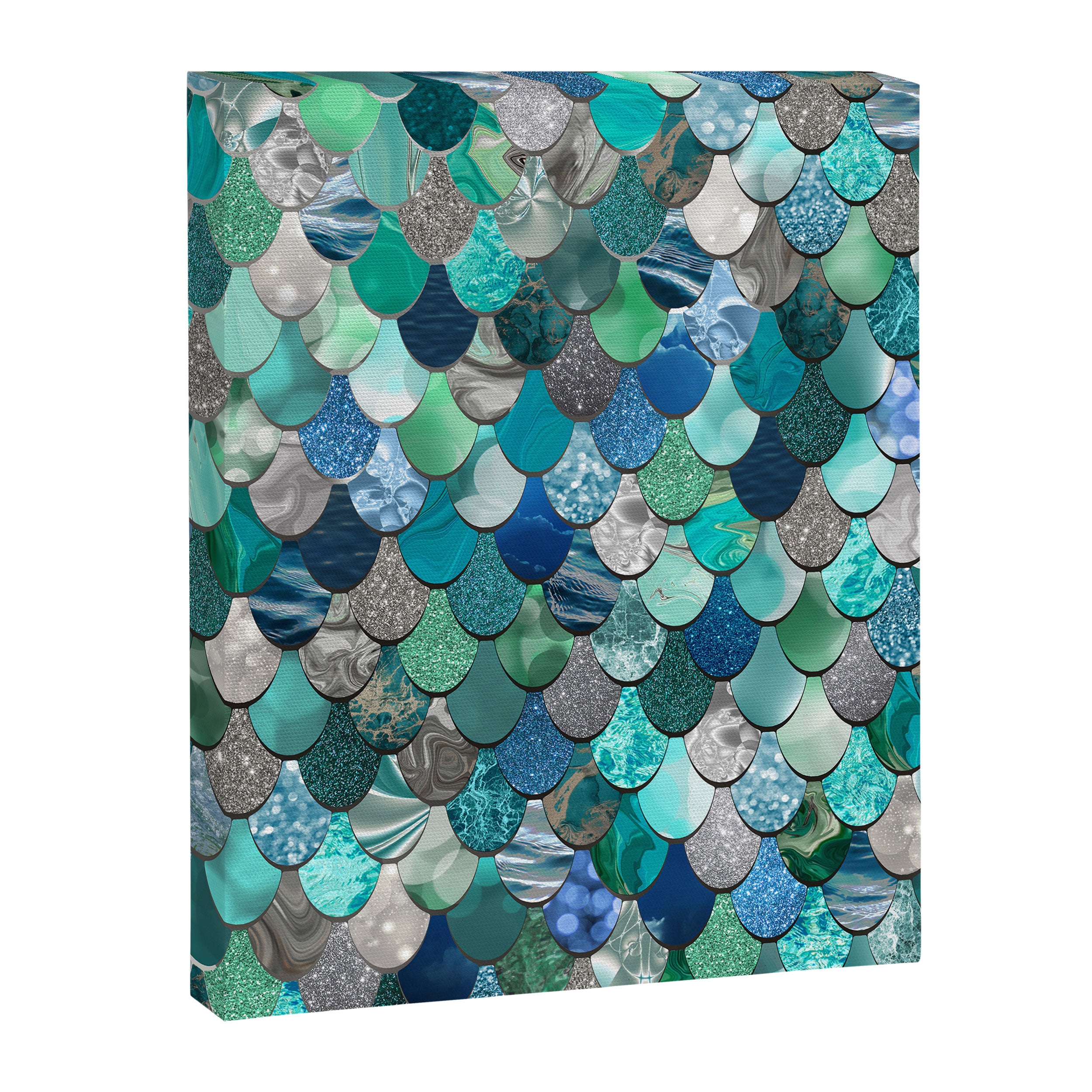 Mermaid Art, Sea,Teal, Mint, Aqua, Blue Canvas Print Gallery Image 8