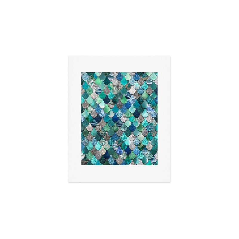 Mermaid Art, Sea,Teal, Mint, Aqua, Blue Art Print Gallery Image 1