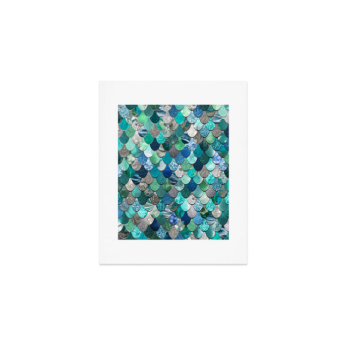 Mermaid Art, Sea,Teal, Mint, Aqua, Blue Art Print Gallery Image 1