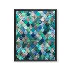 Mermaid Art, Sea,Teal, Mint, Aqua, Blue Framed Canvas Print Gallery Image 8