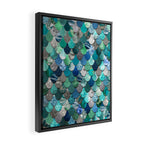 Mermaid Art, Sea,Teal, Mint, Aqua, Blue Framed Canvas Print Gallery Image 2