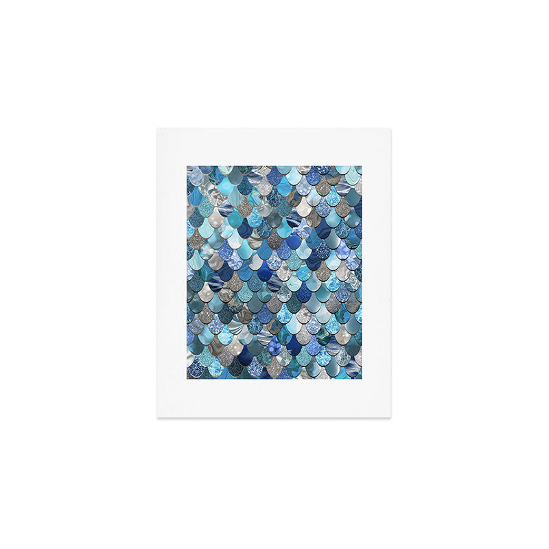 Mermaid Ocean Blue Pattern Art Print Gallery Image 1