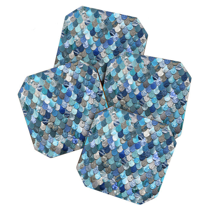 Mermaid Ocean Blue Pattern Coaster Gallery Image 1