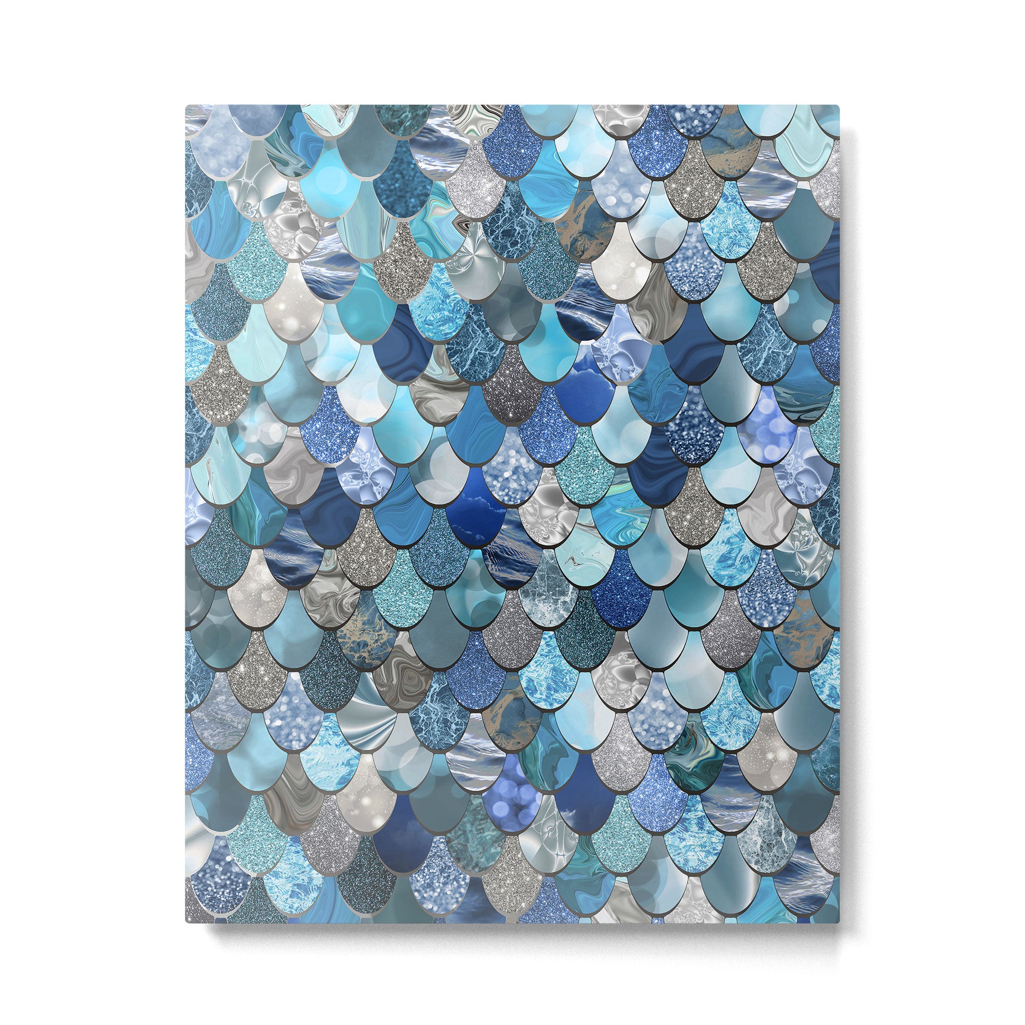 Mermaid Ocean Blue Pattern Metal Print Gallery Image 6