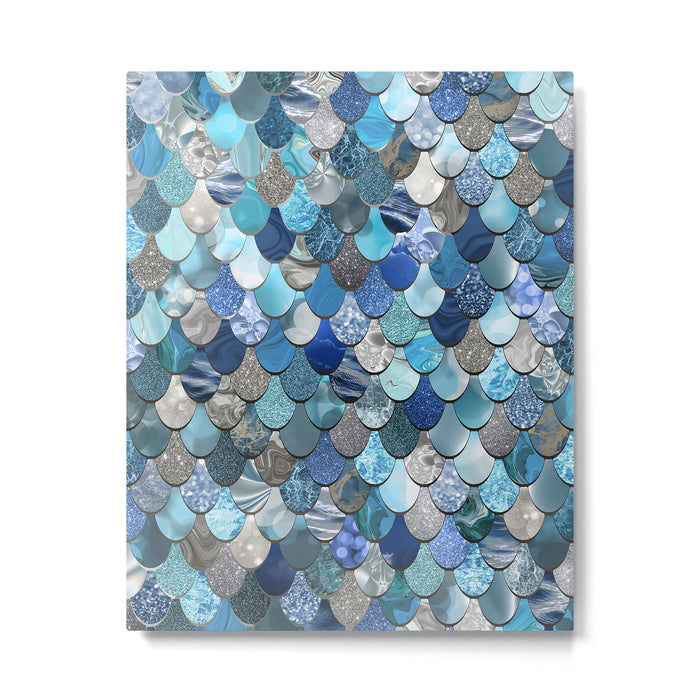 Mermaid Ocean Blue Pattern Metal Print Gallery Image 1