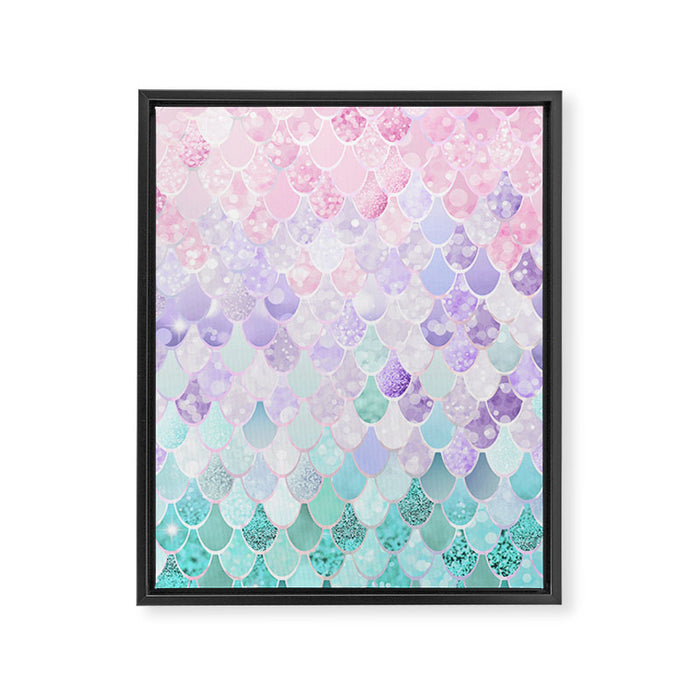 Mermaid Pastel Aesthetics Framed Canvas Print Gallery Image 1