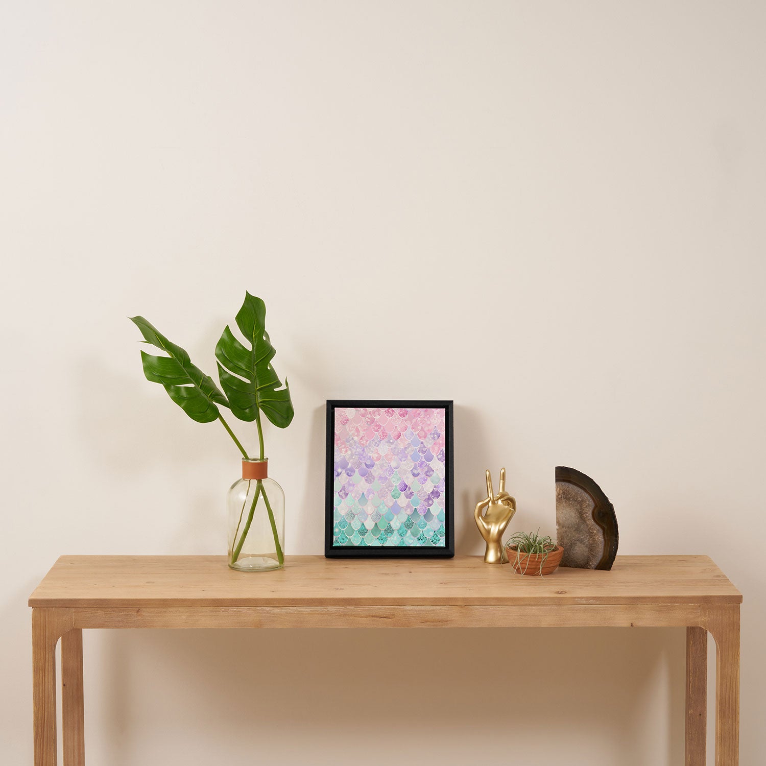 Mermaid Pastel Aesthetics Framed Canvas Print Gallery Image 4
