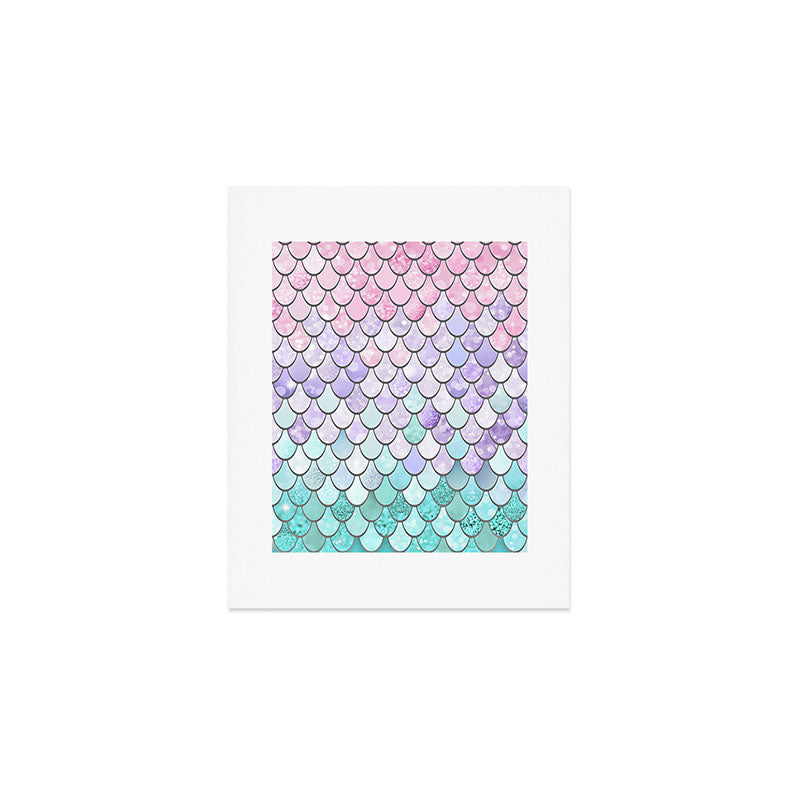Mermaid Pastel Pink Purple Aqua Teal Art Print Gallery Image 1