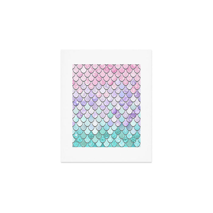 Mermaid Pastel Pink Purple Aqua Teal Art Print Gallery Image 1