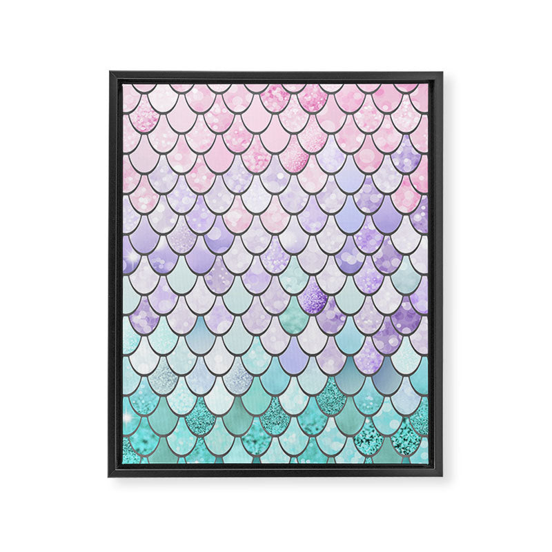 Mermaid Pastel Pink Purple Aqua Teal Framed Canvas Print Gallery Image 8