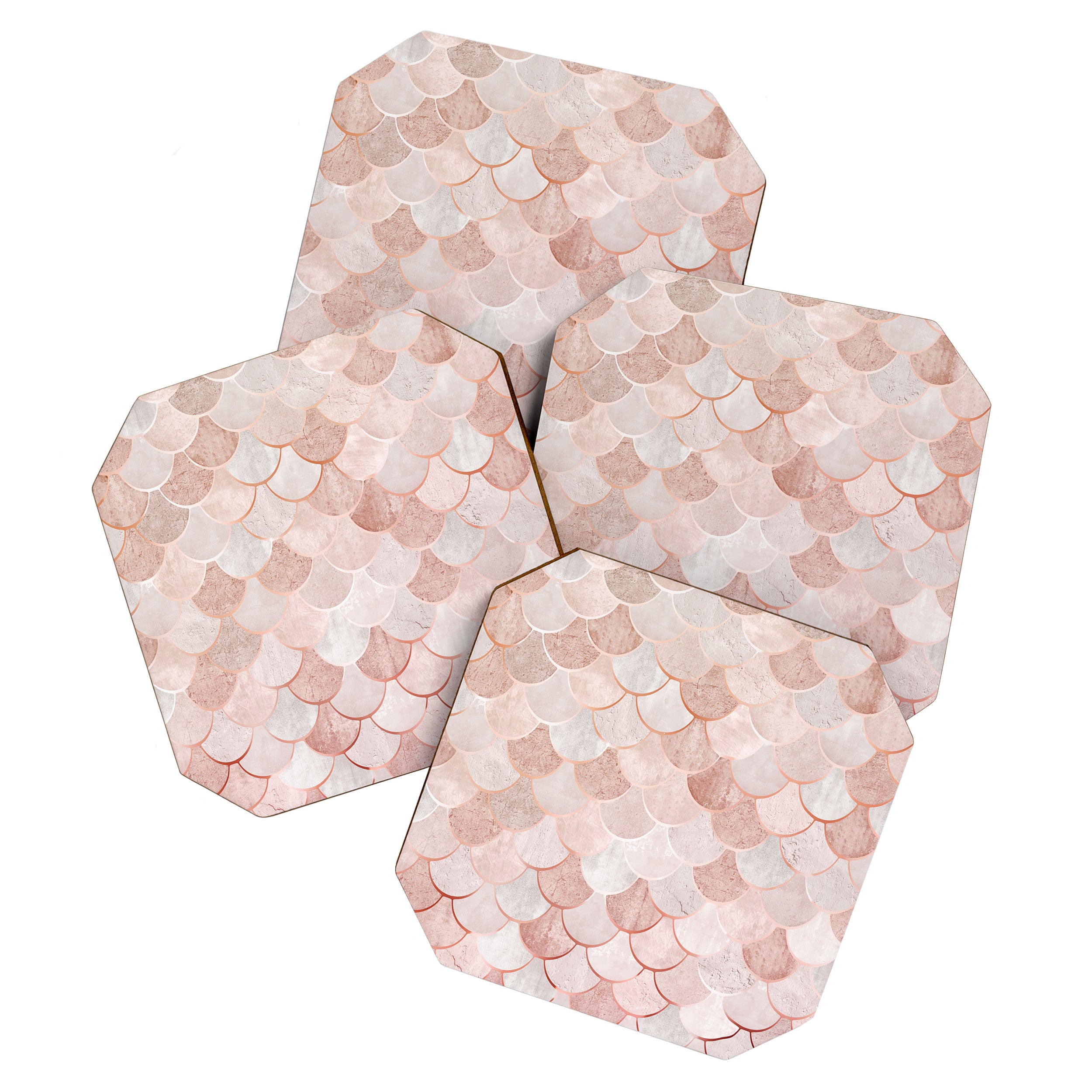 Mermaid Pattern, Pink Aesthetic Coaster Gallery Image 1