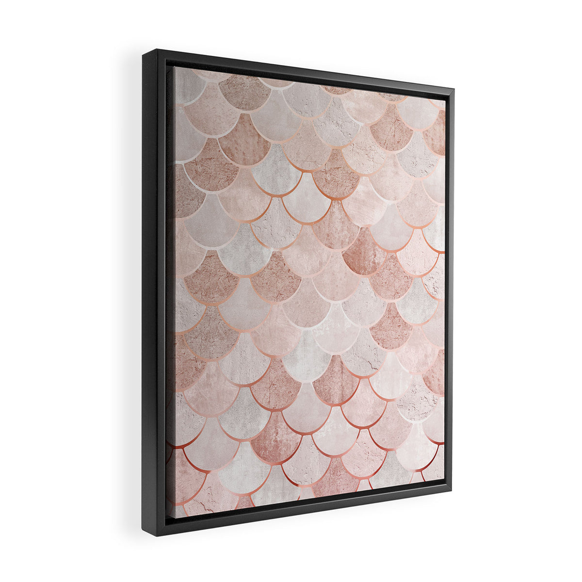 Mermaid Pattern, Pink Aesthetic Framed Canvas Print Gallery Image 2
