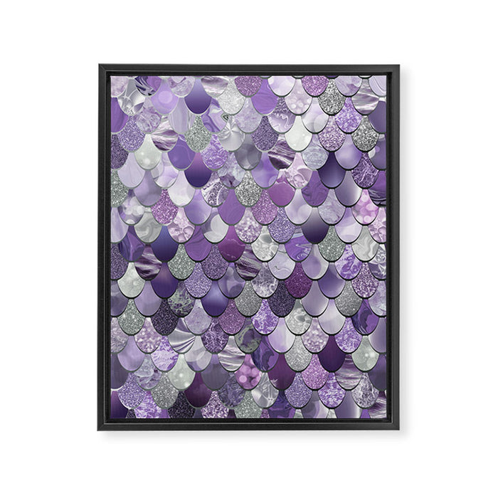 Mermaid Purple and Silver Framed Canvas Print Gallery Image 1