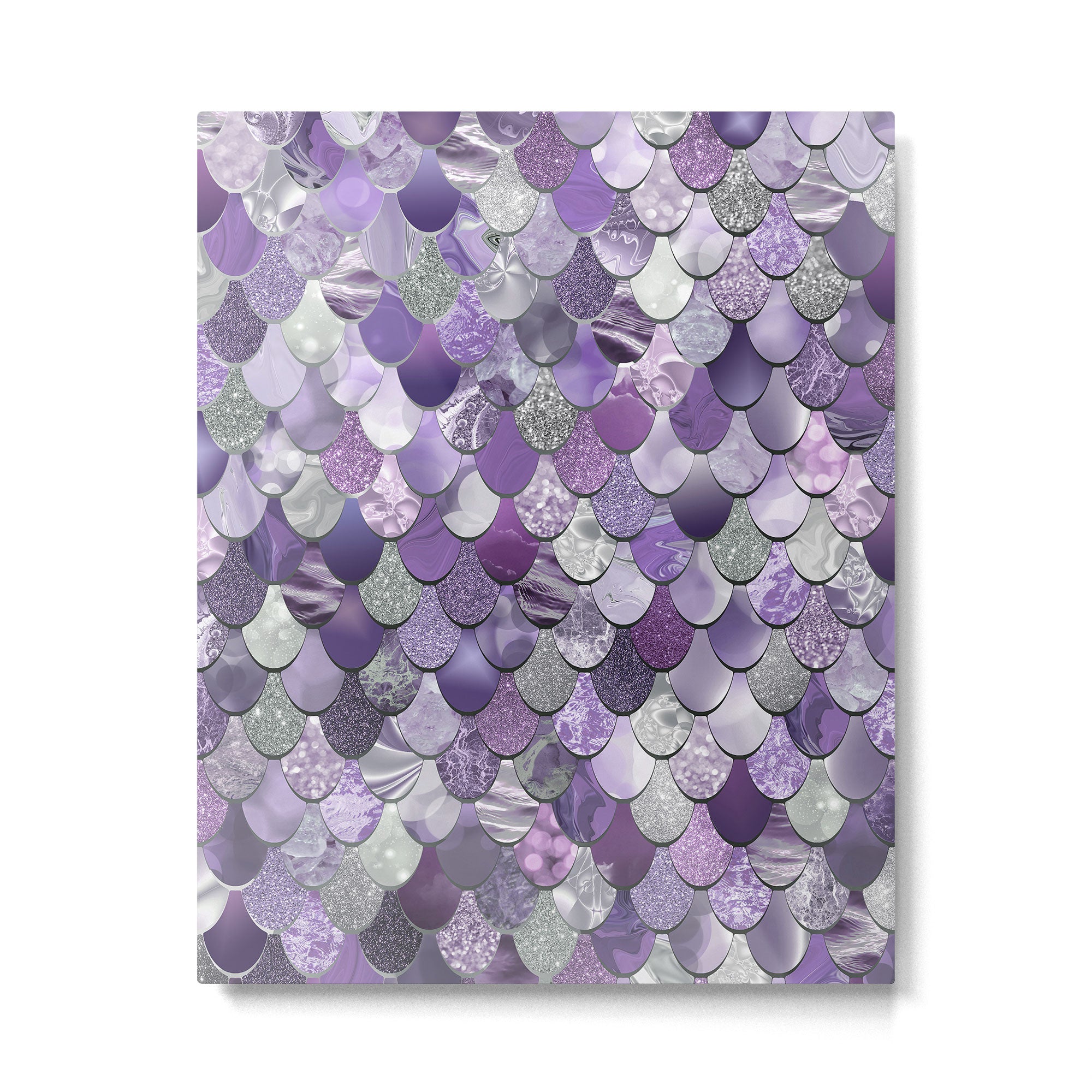 Mermaid Purple and Silver Metal Print Gallery Image 6