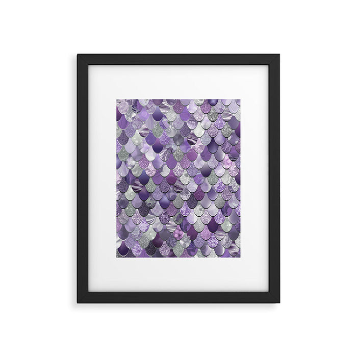 Mermaid Purple and Silver Framed Art Print Gallery Image 1
