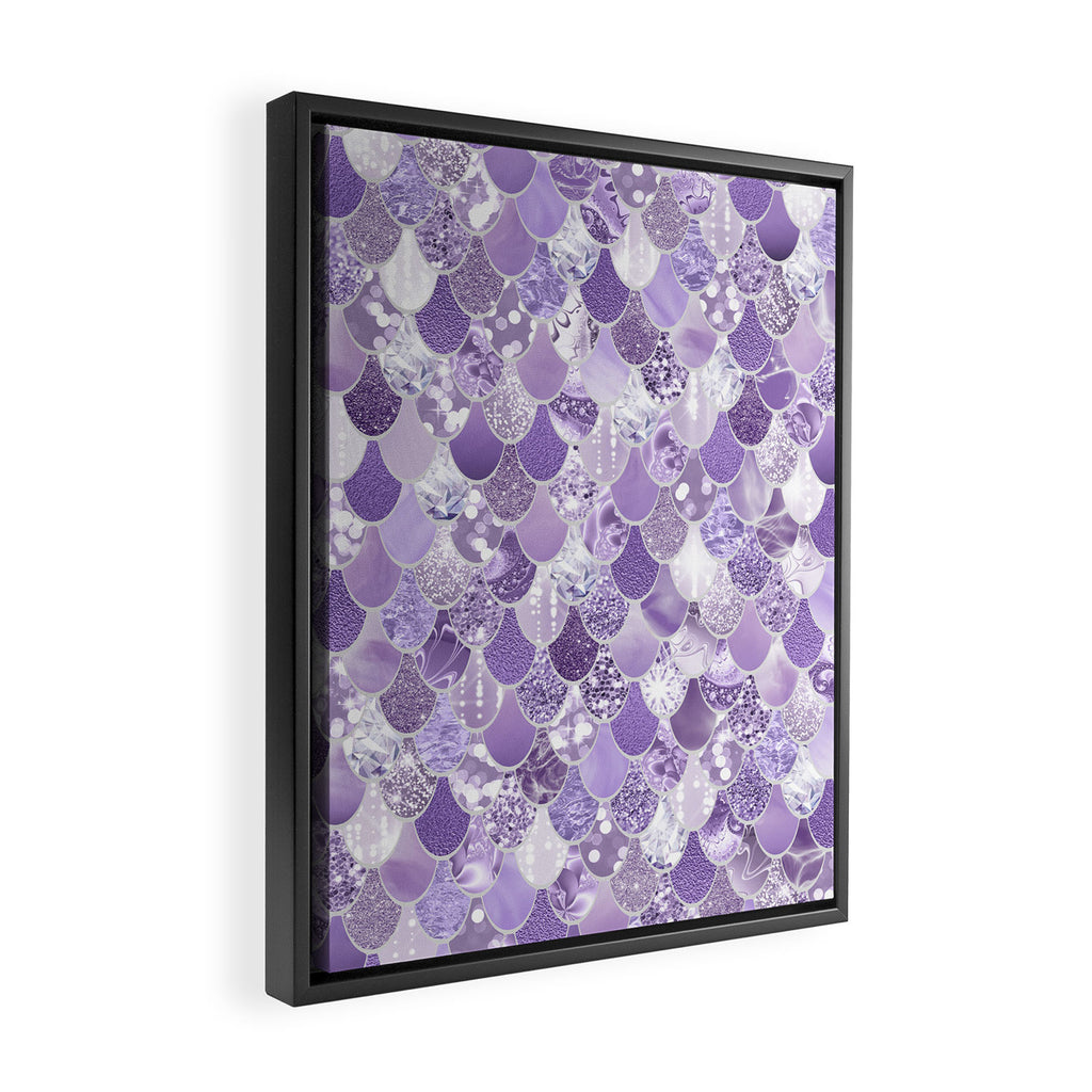 Mermaid Scales, Aesthetic Purple Framed Canvas Print Gallery Image 2