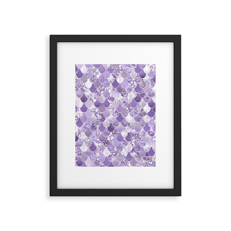 Mermaid Scales, Aesthetic Purple Framed Art Print Gallery Image 6