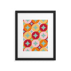 Merry and Bright, Christmas, Retro Art, Orange, Pink, Red, Yellow, Teal Framed Art Print Gallery Image 6