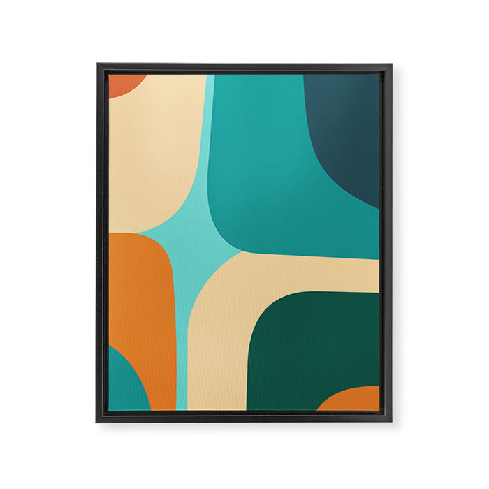 Mid Century Color Blocks Framed Canvas Print Gallery Image 1