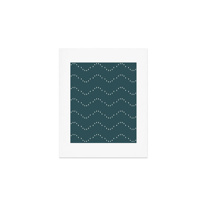 Minimal Boho Striped Teal Art Print Gallery Image 1